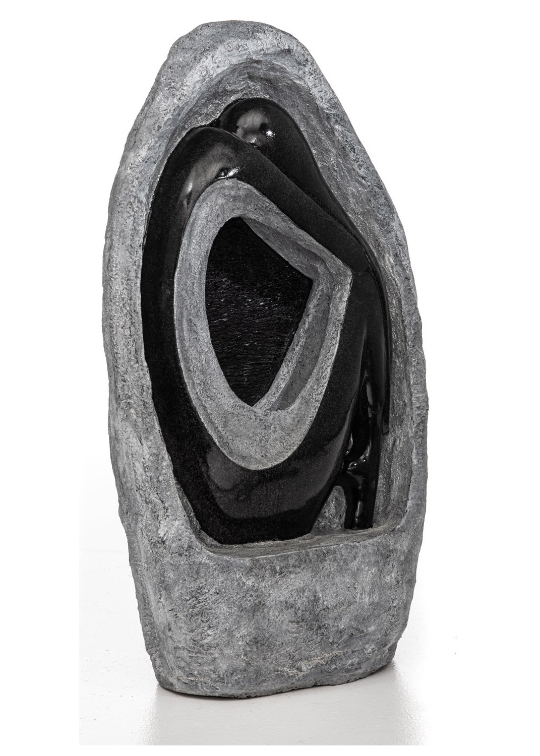 Meditating fiberglass water fountain 43 in marble and