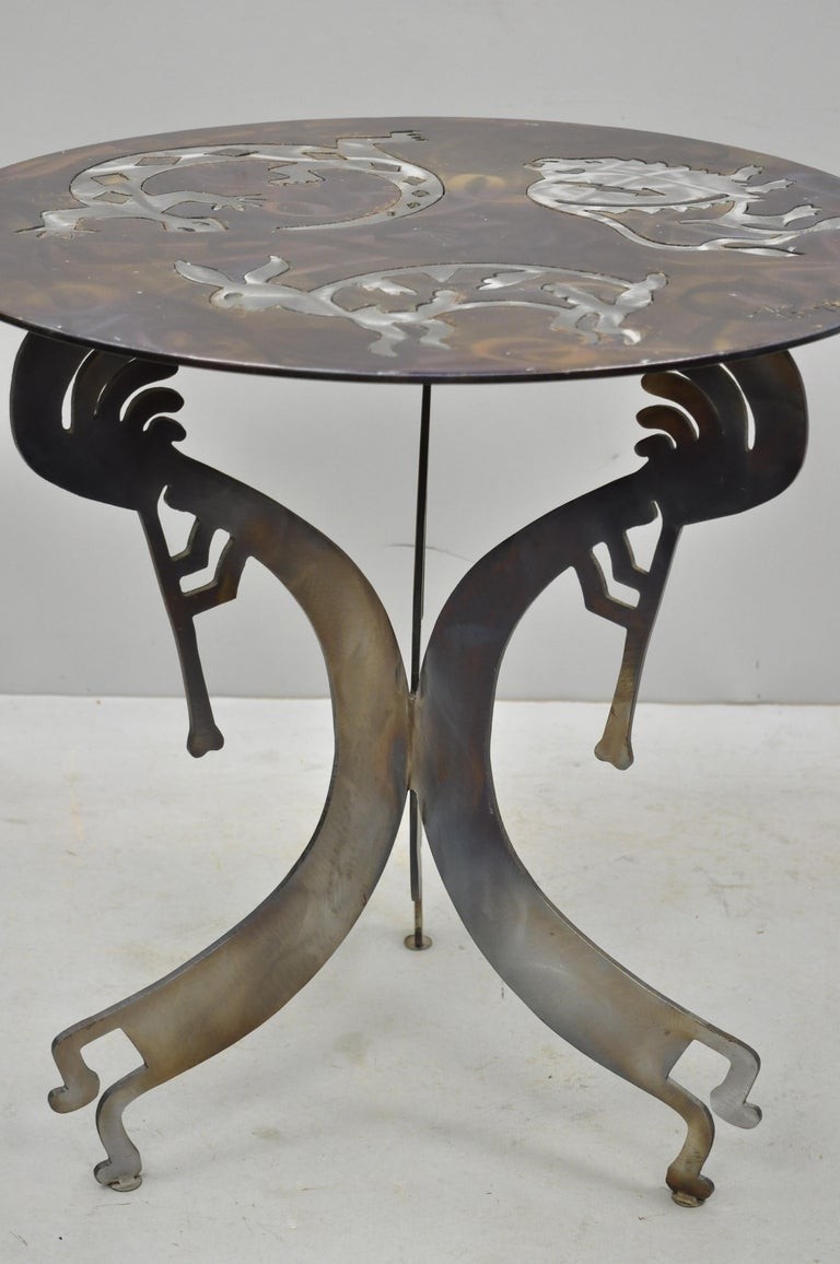 Signed steel metal southwestern kokopelli bison salamander