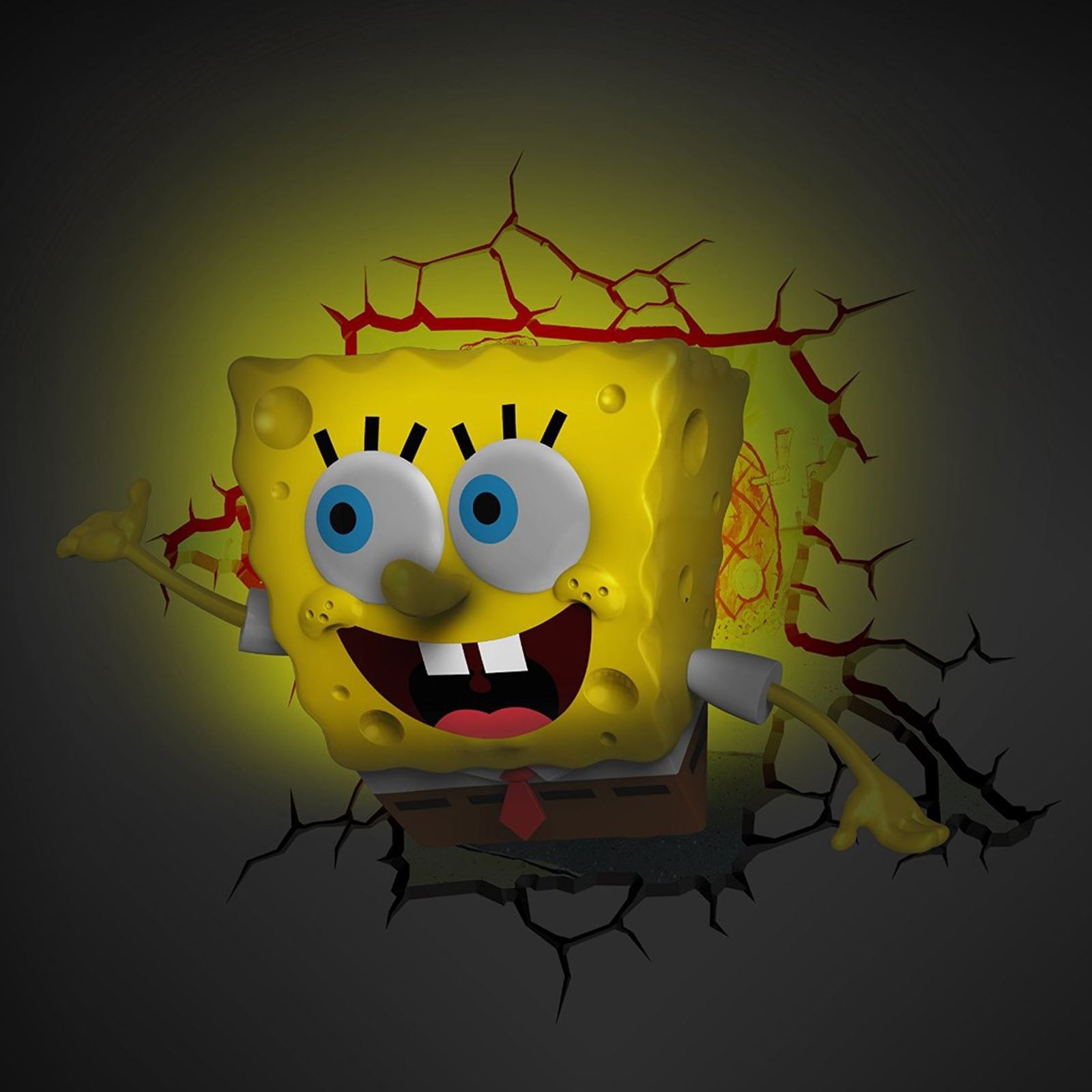 Spongebob squarepants 3d led deco wall light crack