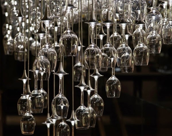 The art of up cycling wine glass chandeliers funky cool
