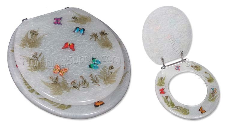 Toilet seats with lifelike butterflies seahorses and 1