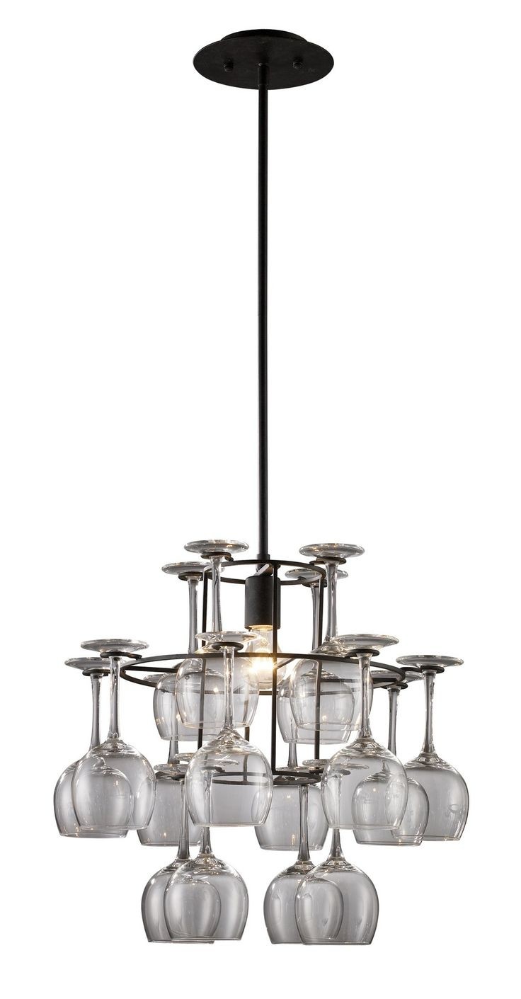 Vintage wine single light wine glass holder chandelier