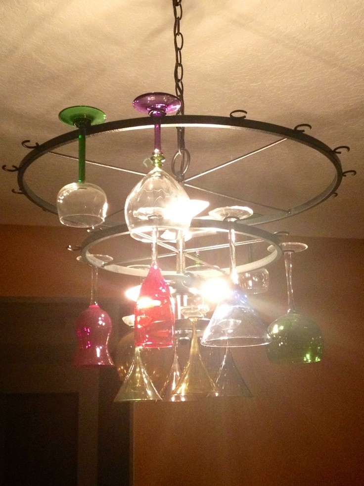 Wine glass chandelier from pottery barn wine glasses were