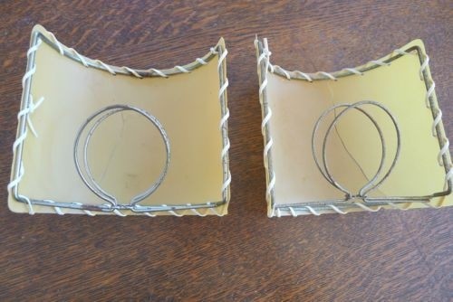 50s fiberglass clip on half lamp shade for sconce repair