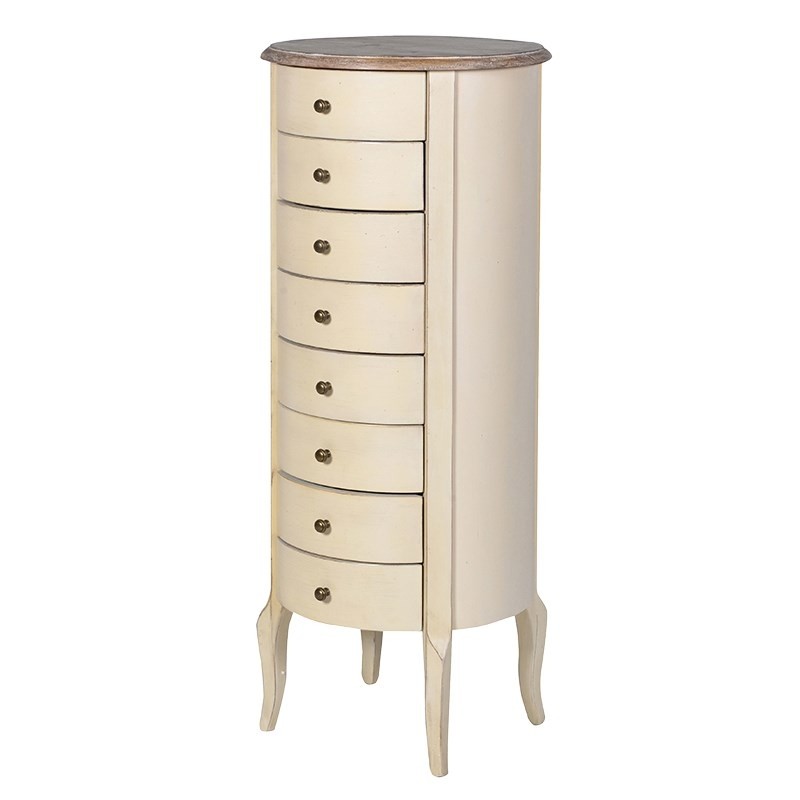 Bordeaux range round tallboy chest of drawers melody
