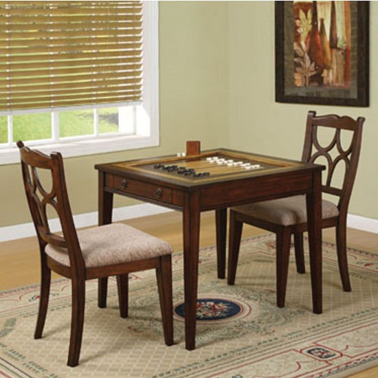 Game tables powell masterpiece faux medium mahogany