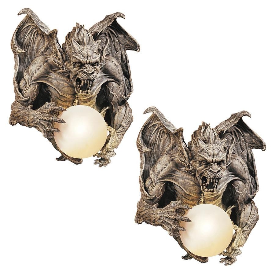 Meanest baddest gothic winged dragon gargoyle wall