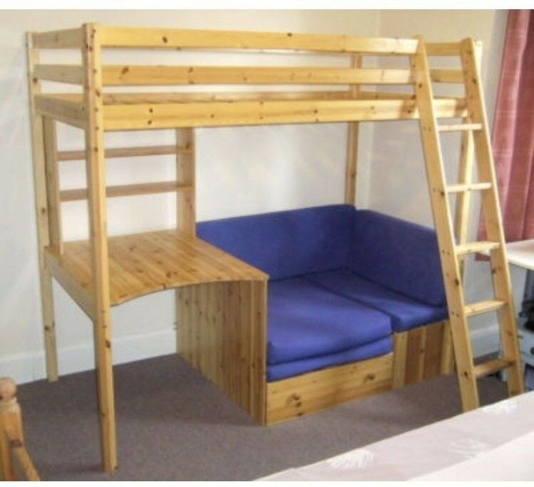 Thuka high sleeper bunk bed with desk shelves pull out
