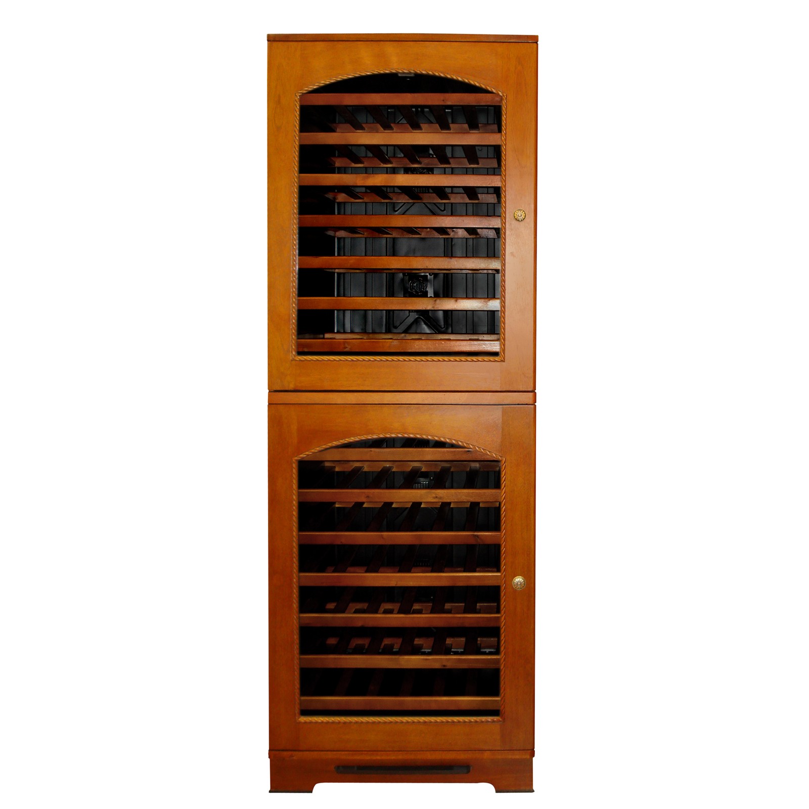 Vinotemp bordeaux 2 zone wood wine cooler tower 84