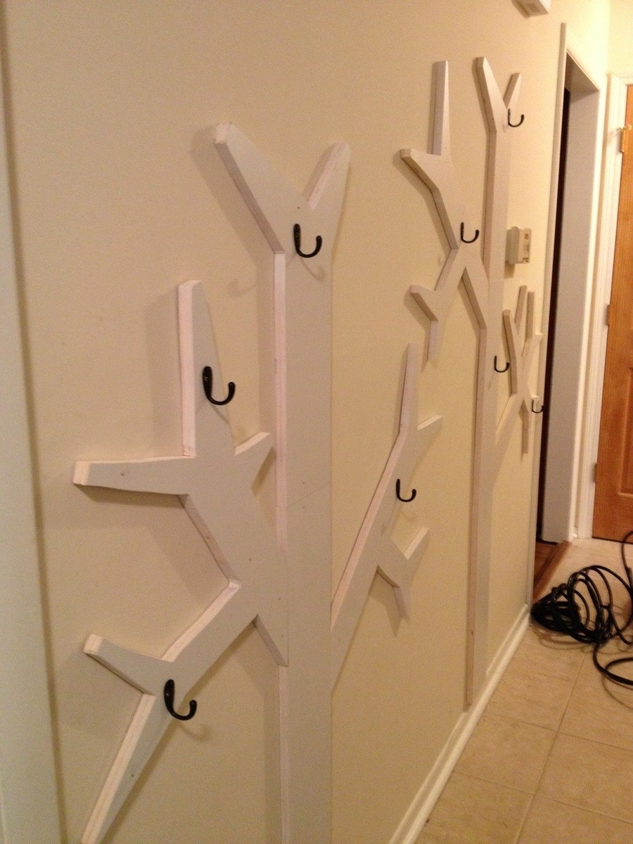 Ana white wall mount coat rack tree style meets