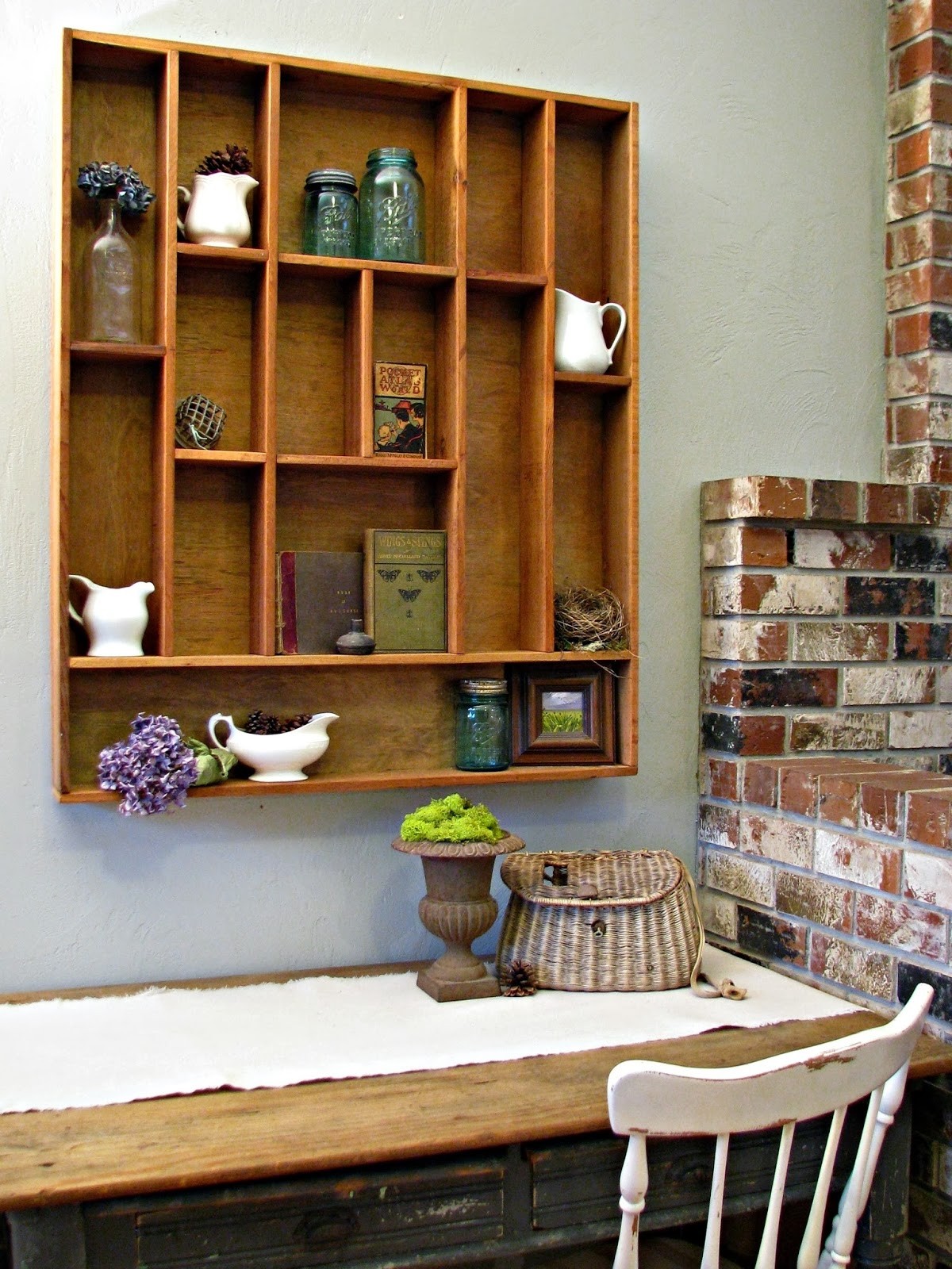 Blue roof cabin diy letterpress tray display shelf tutorial 1