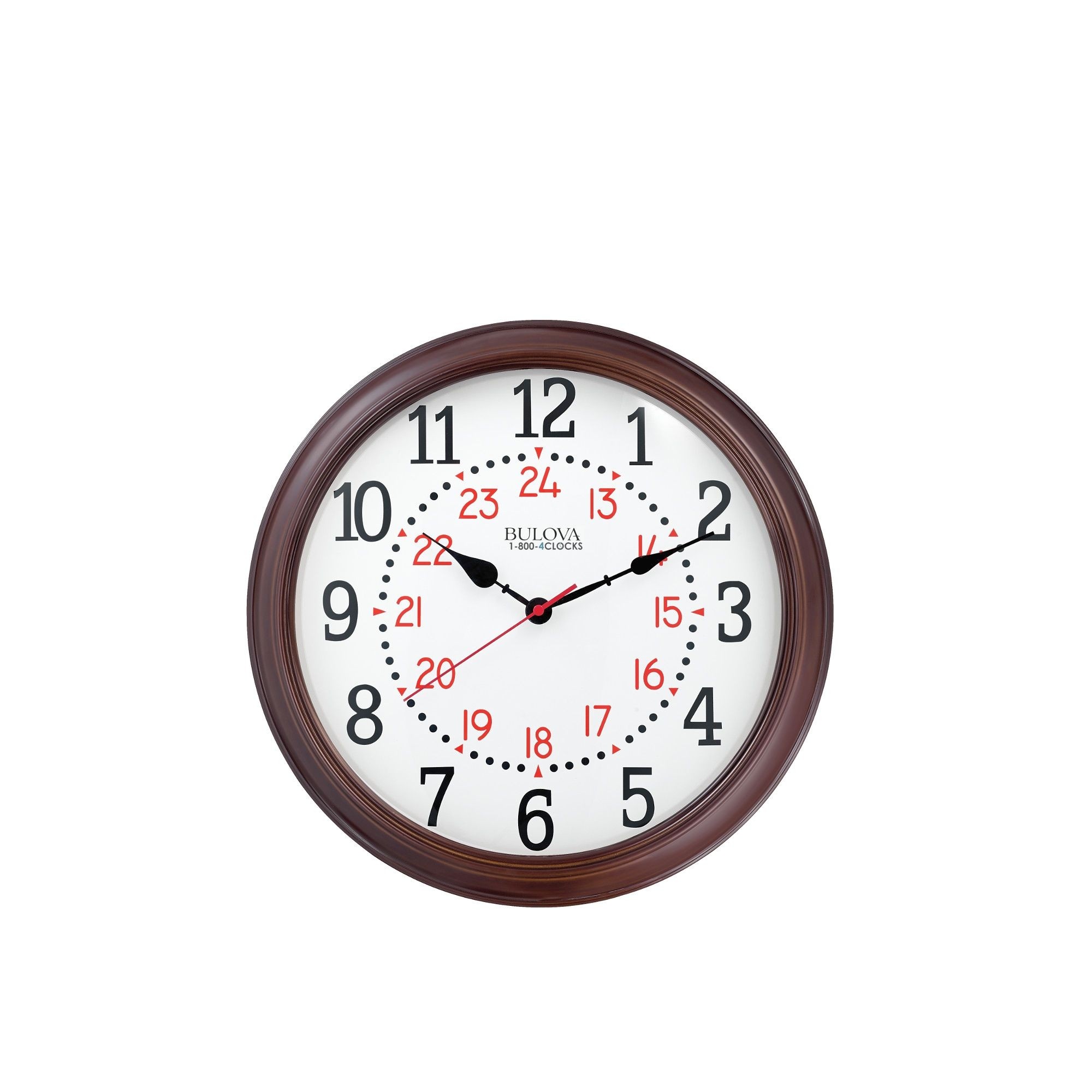 Bulova station master military time wall clock at 1 800