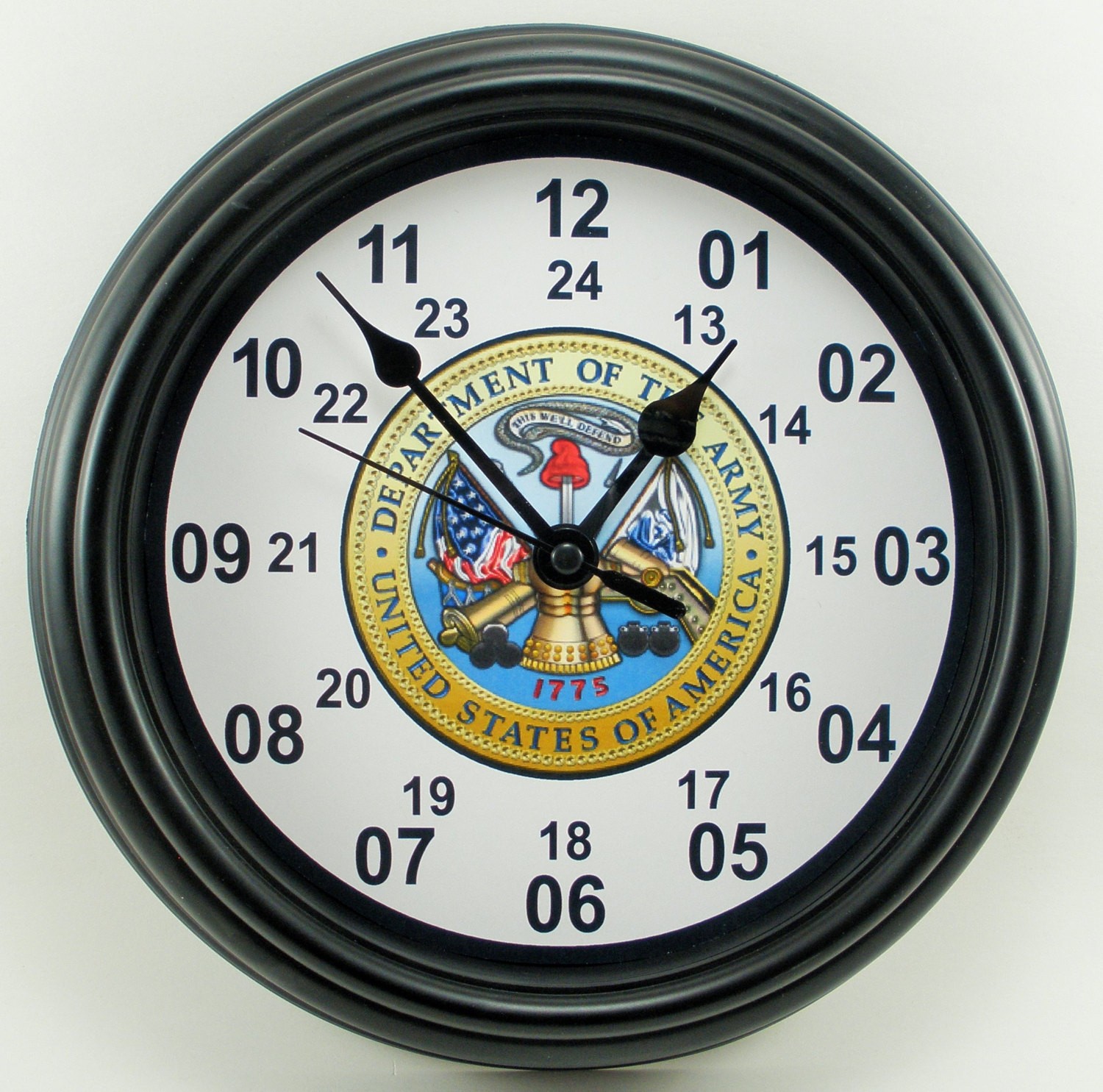 Custom military time armed forces wall clock