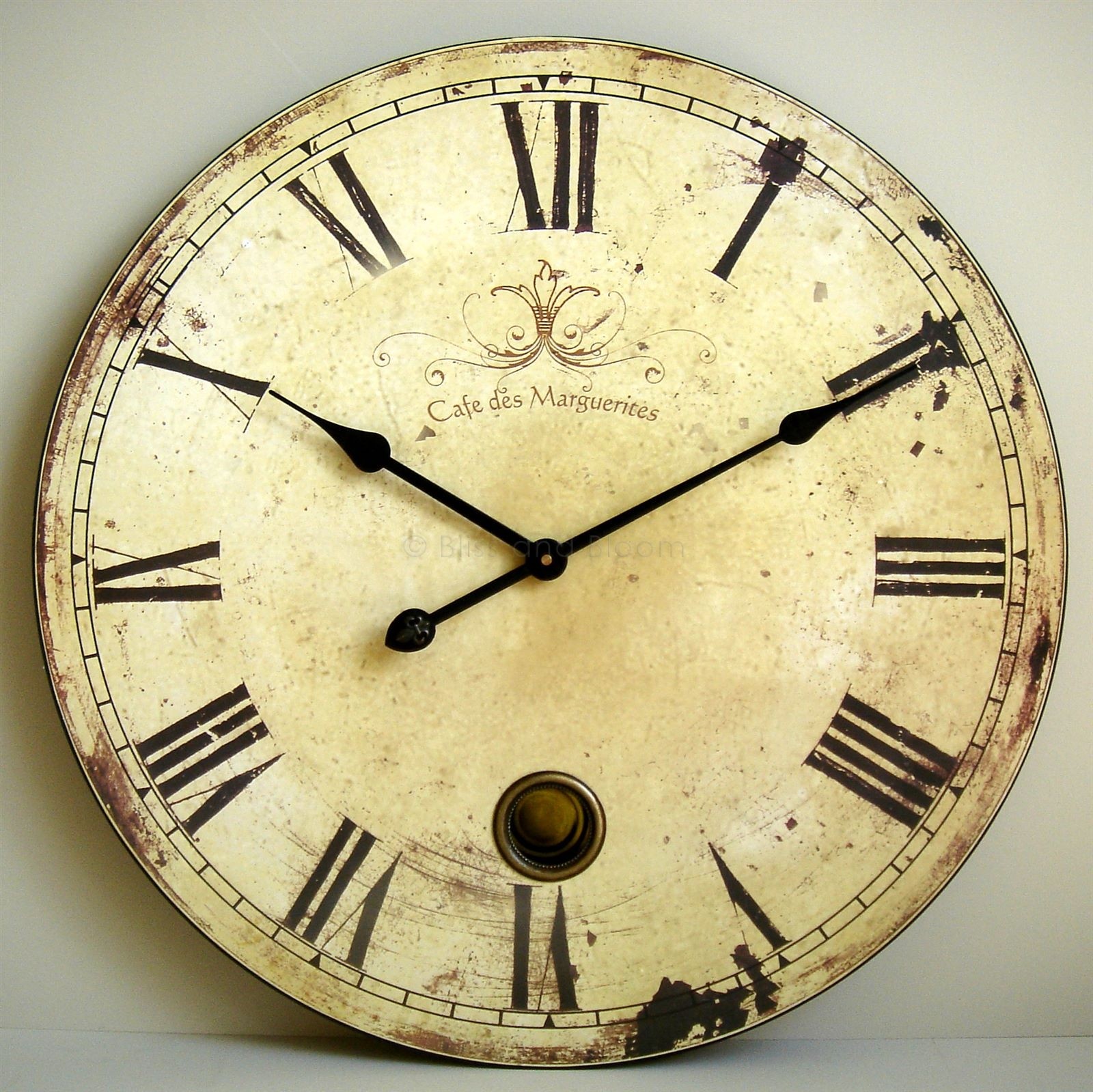 French style large wall clock bliss and bloom