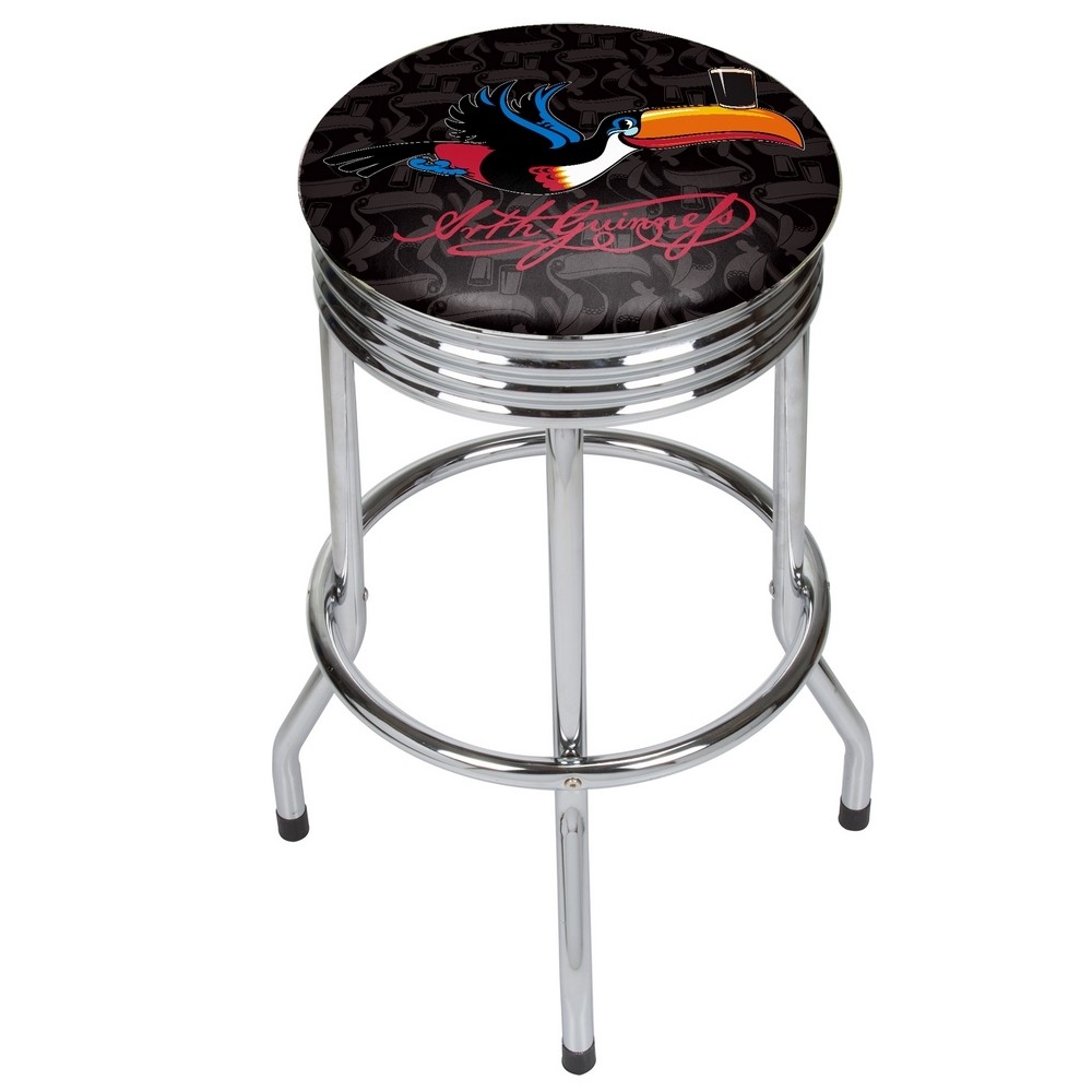 Guinness chrome ribbed bar stool toucan 3