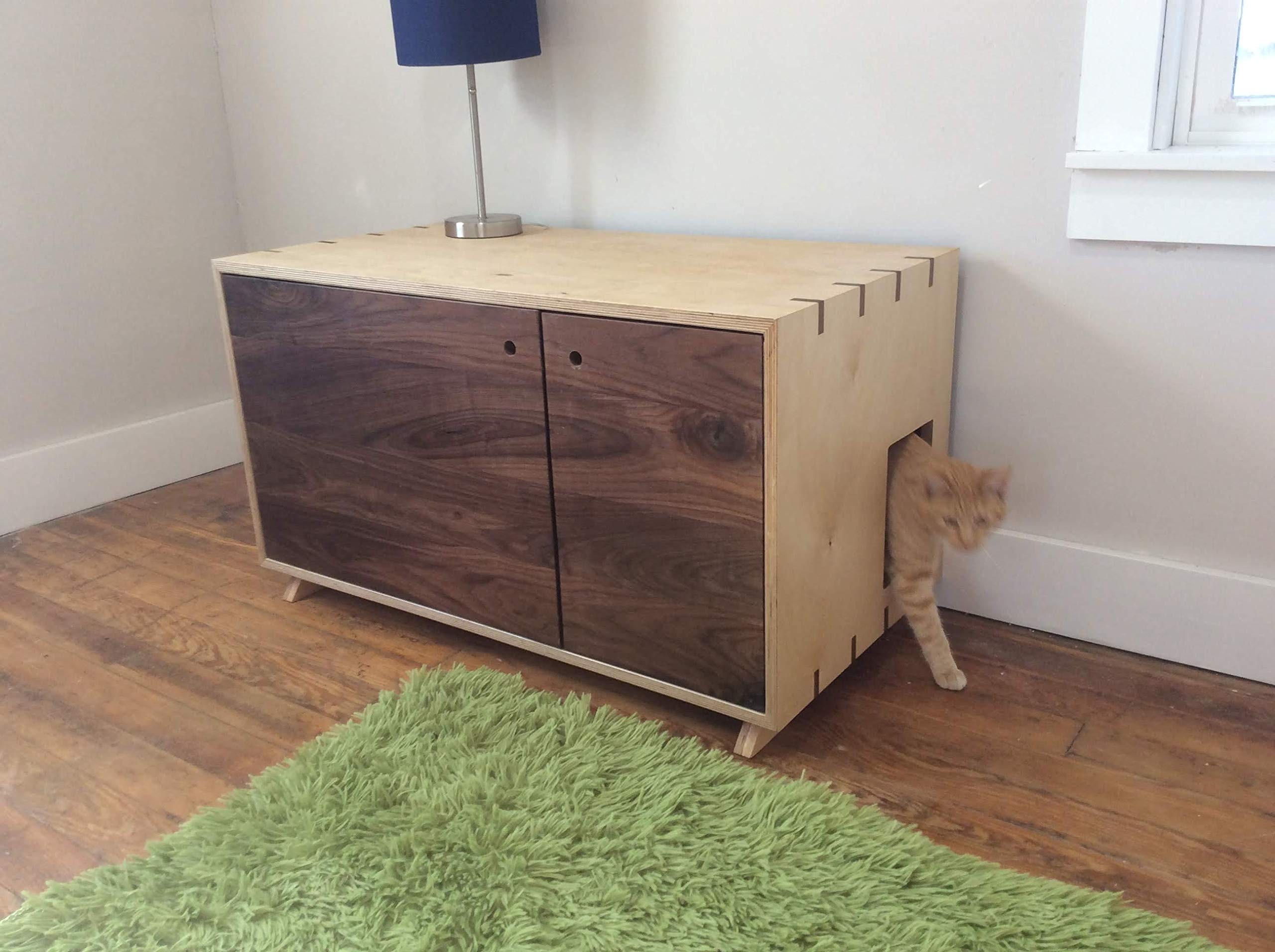 Modern litter box furniture dog proof the cat site