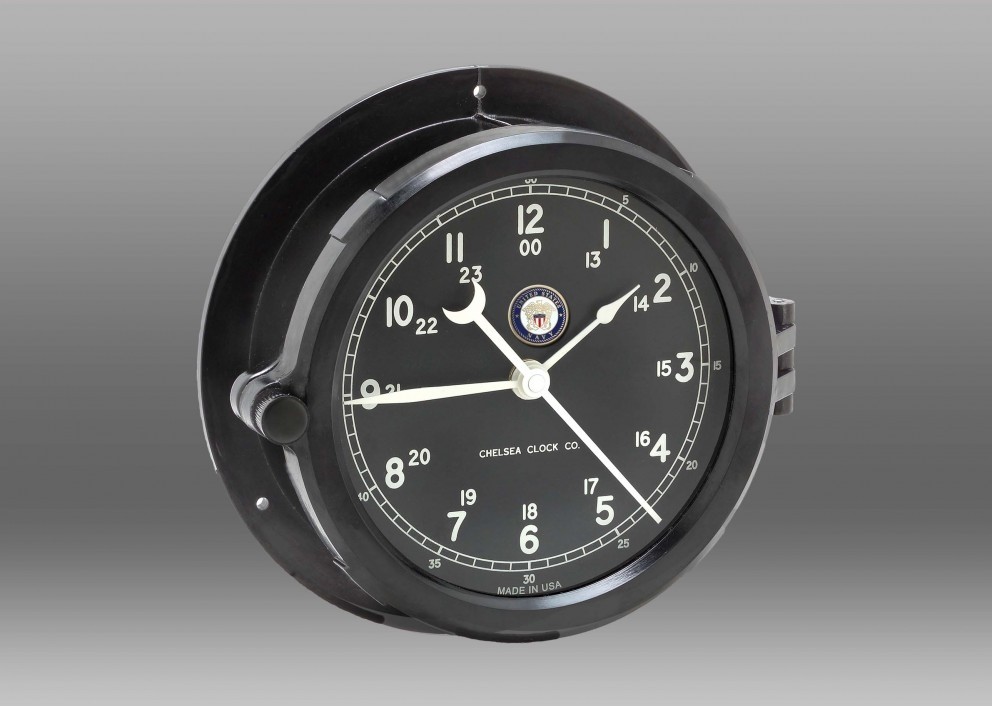 U s navy six inch patriot deck clock with black