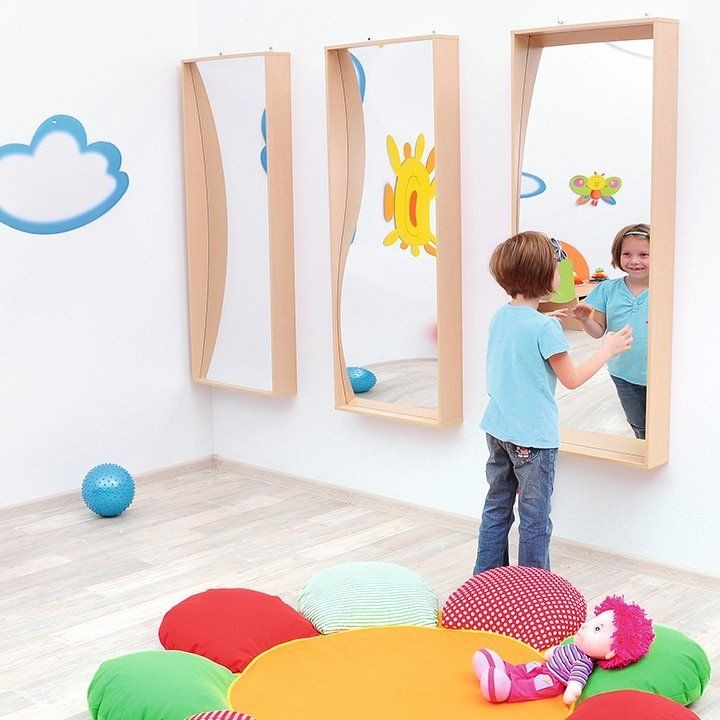 Childrens wall mounted wave mirror toddler and baby mirror 1
