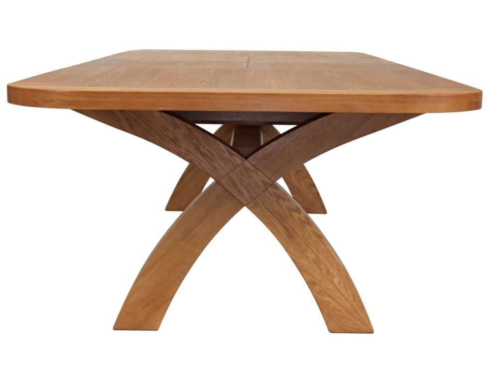 Country oak extra large extending cross leg dining table 1