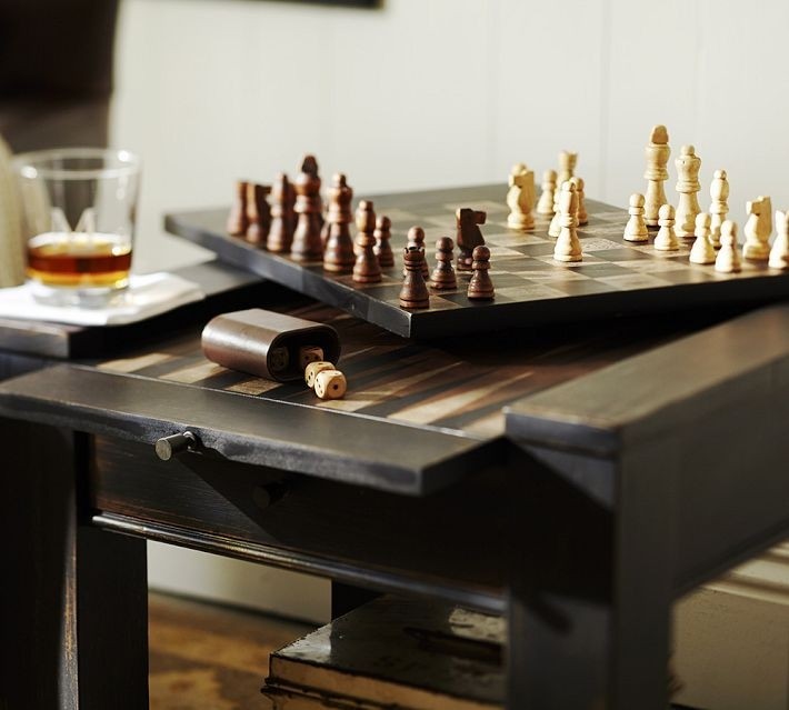Dawson game side table chess checkers backgammon and
