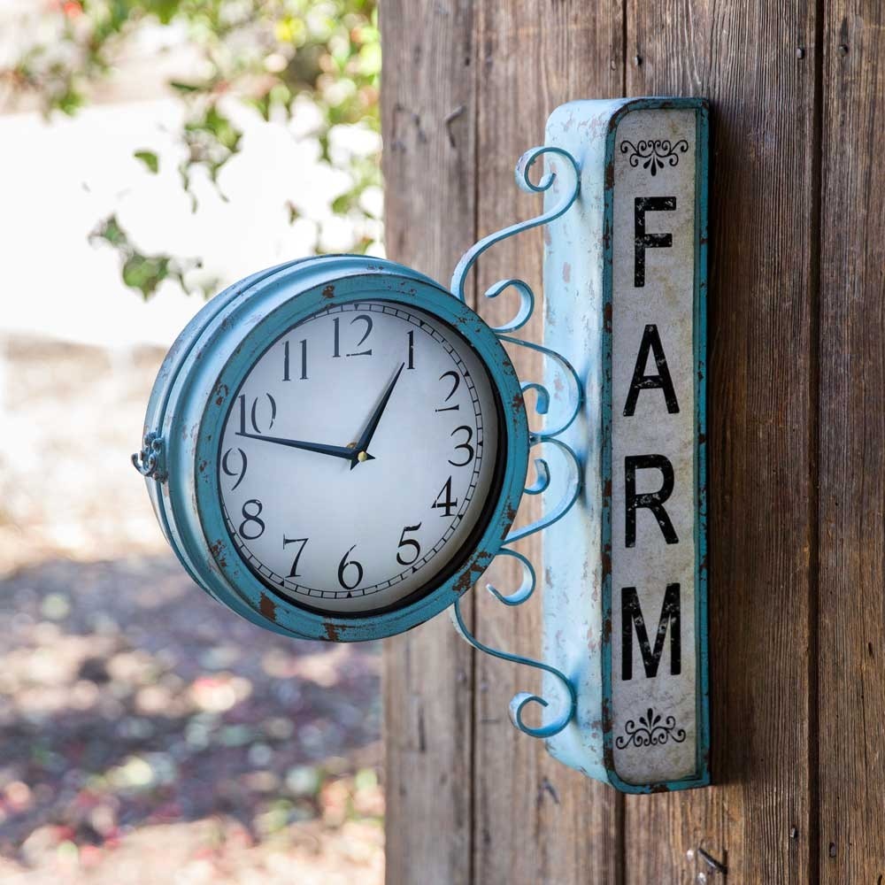 Farm station decorative wall clock vintage farmhouse and