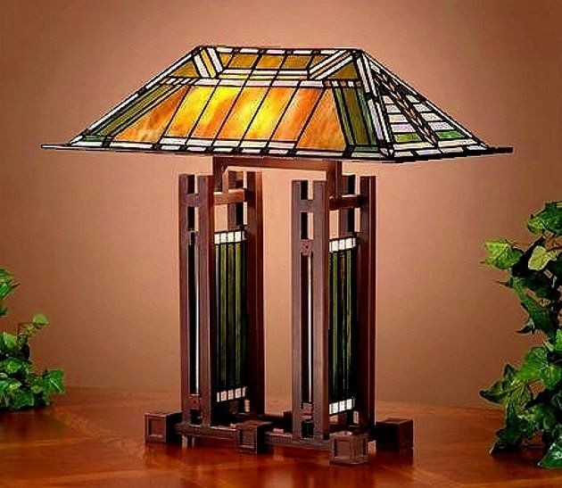 Frank lloyd wright mission style table lamp style art