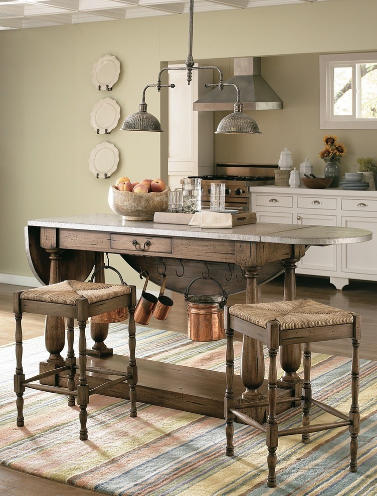 Free standing kitchen with transom island apron sink