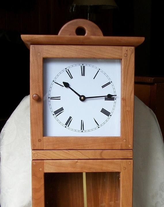 Heirloom shaker wall clock with pendulum by meadowbrookwoods