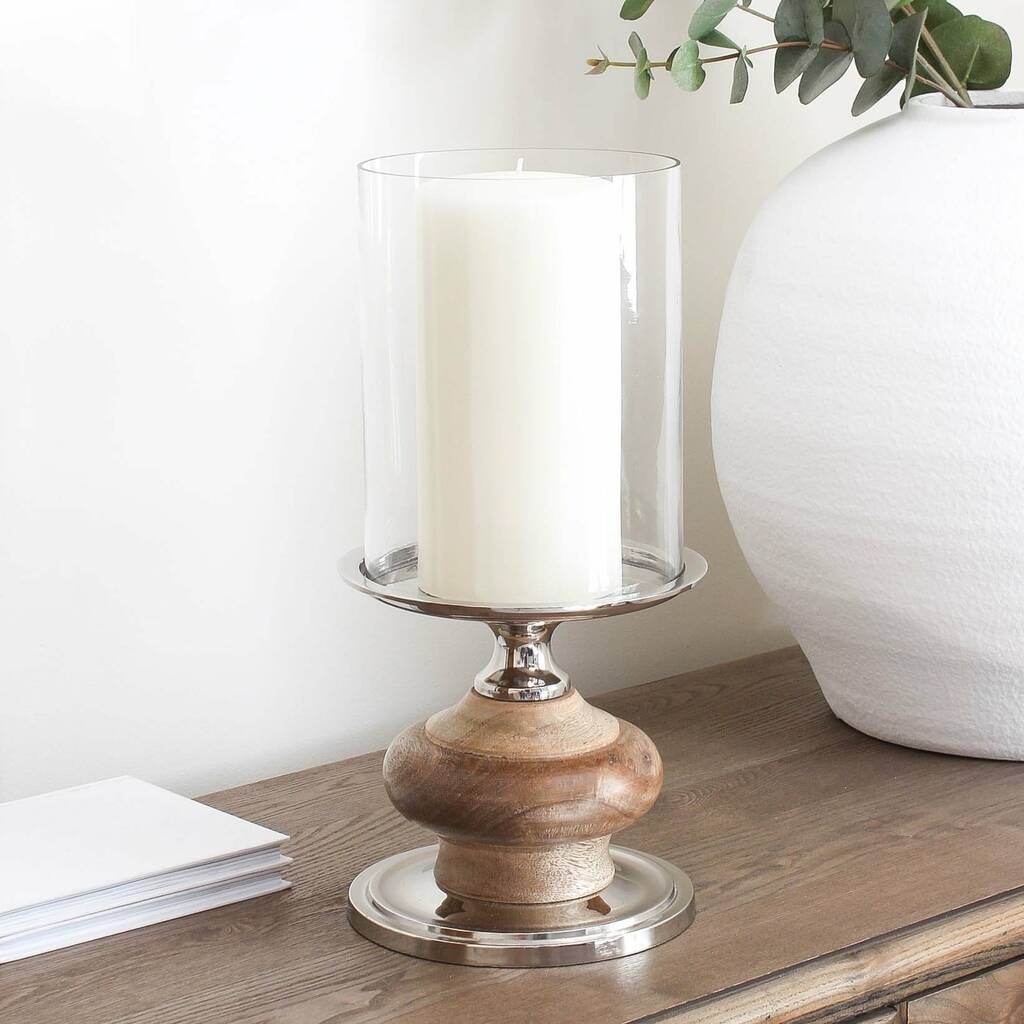 Large mango wood candle holder by marquis dawe 1