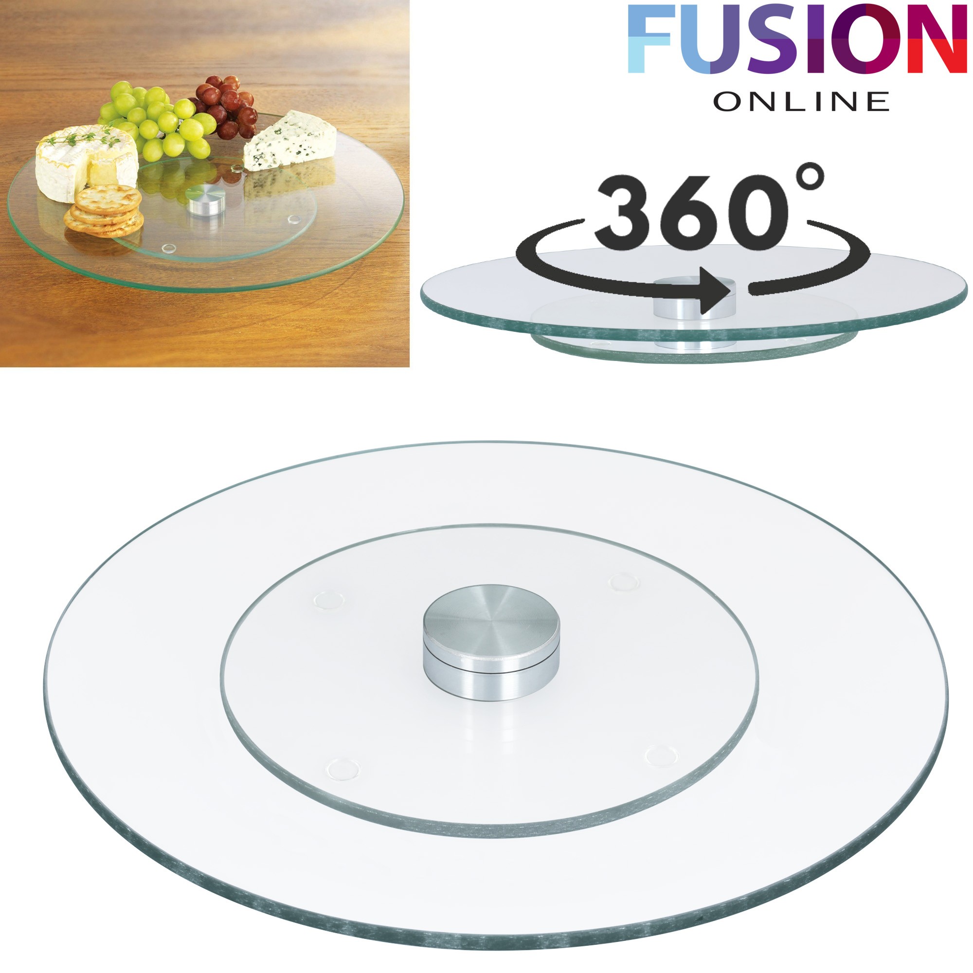 Lazy susan turntable serving tempered glass rotating tray