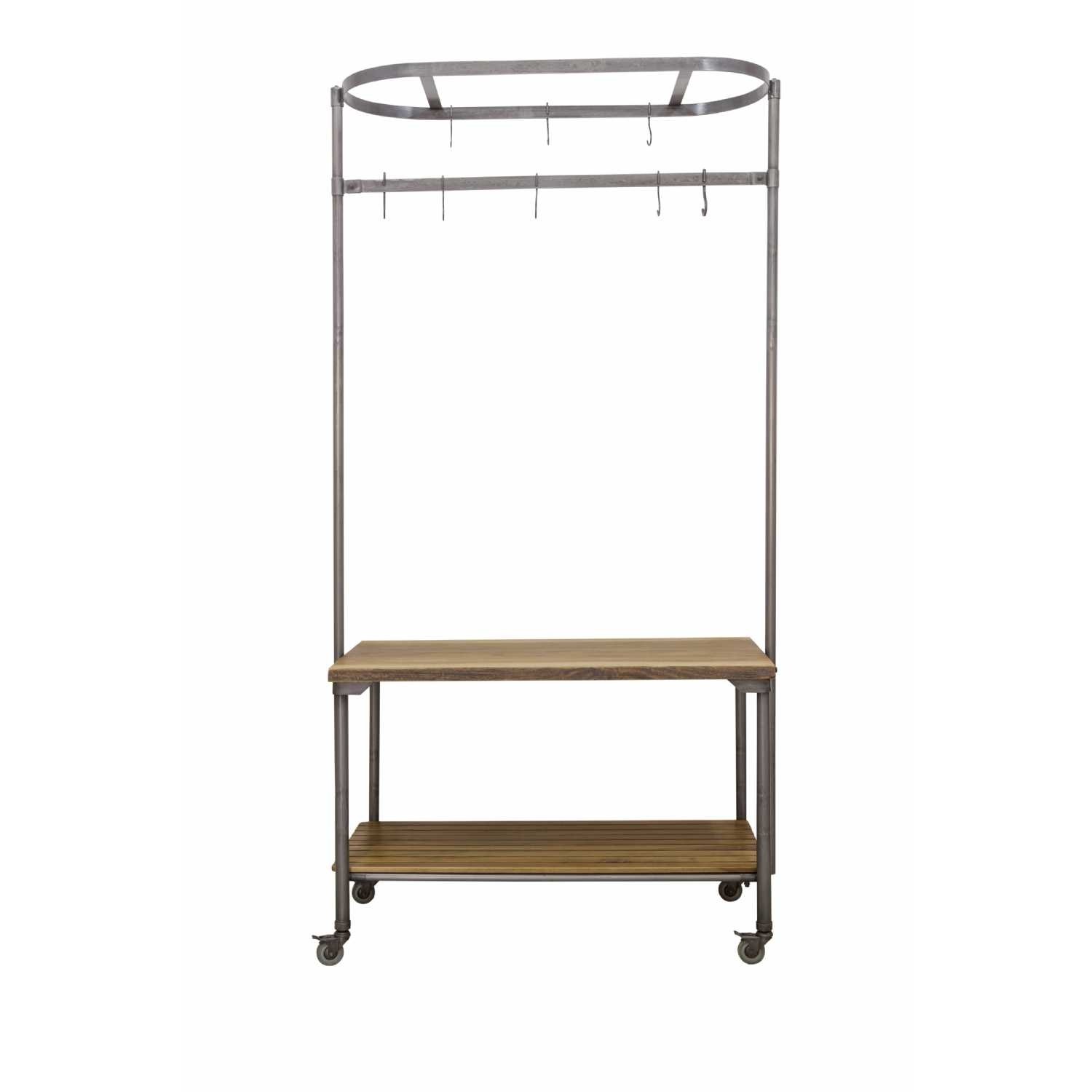 Live edge kitchen island with pot rack 10
