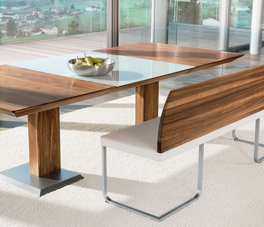 Luxury bench dining table team7 stretto wharfside