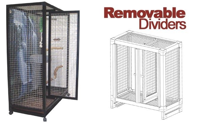 Removable bird cage dividers