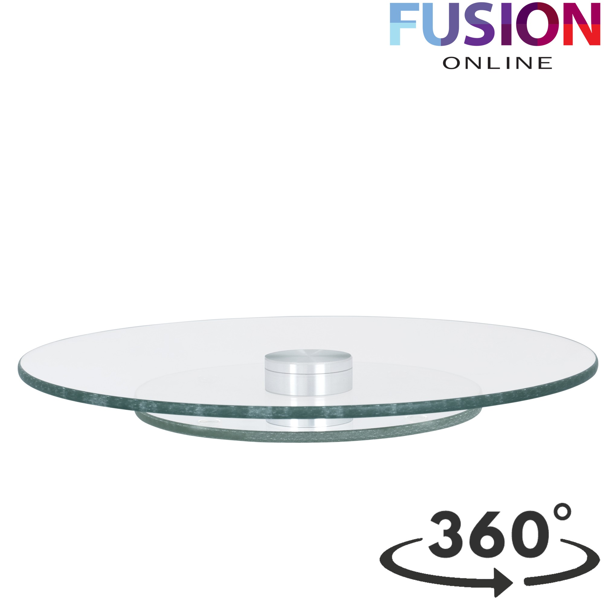 Tempered glass lazy susan rotating turntable serving tray 1