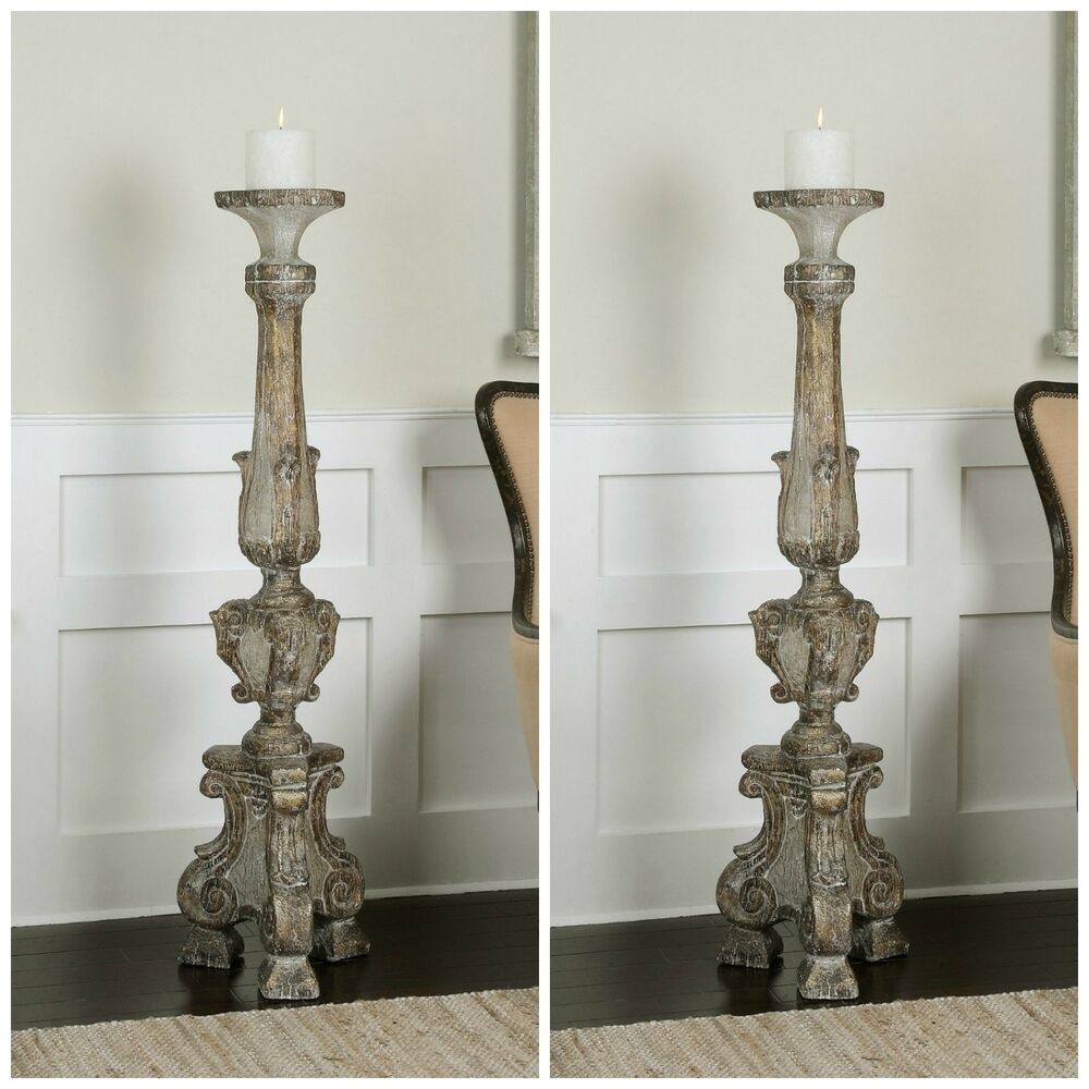 Two large 57 floor pillar candleholder candle stick