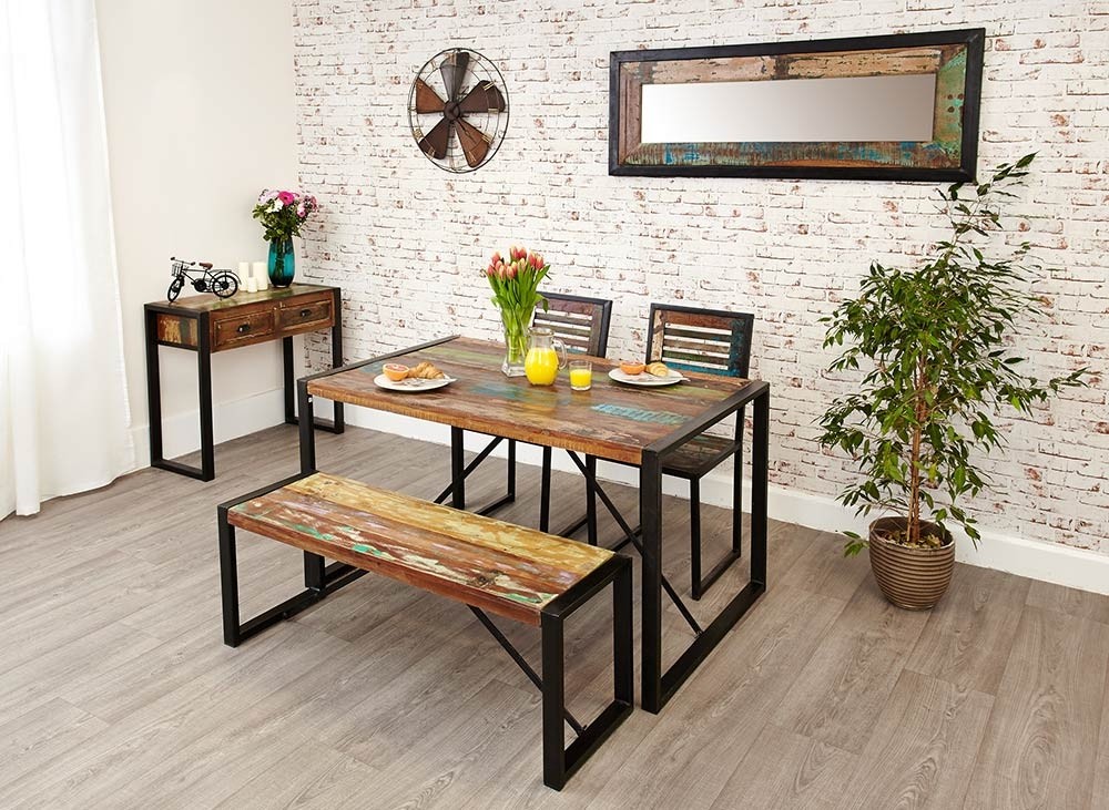 Urban chic dining bench