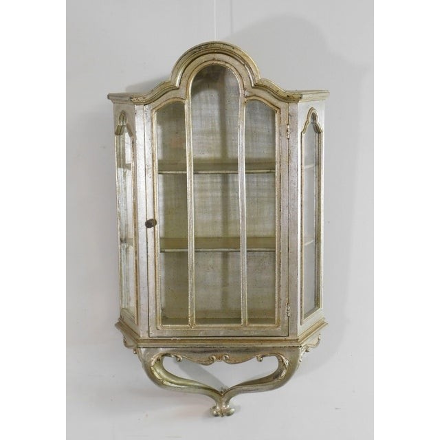 Venetian style vintage silver gilt wood hanging curio 2