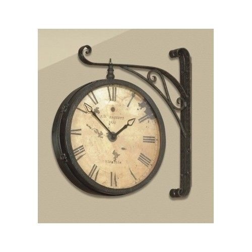 Vintage wall clock railroad train station victorian