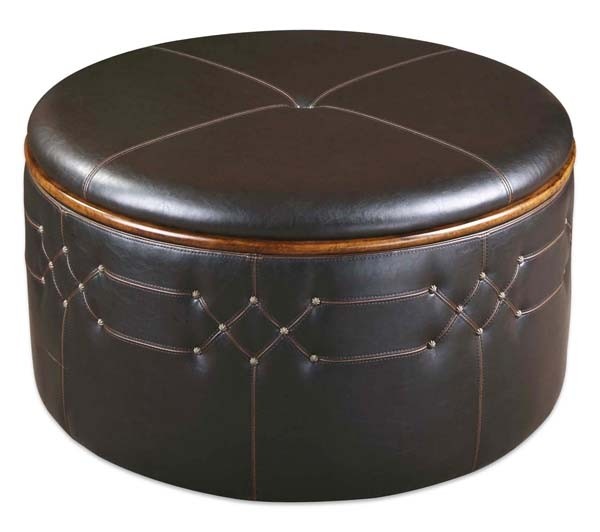 Western sable brown storage ottoman western ottomans