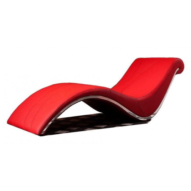 Buy modern red leather chaise lounge online essex