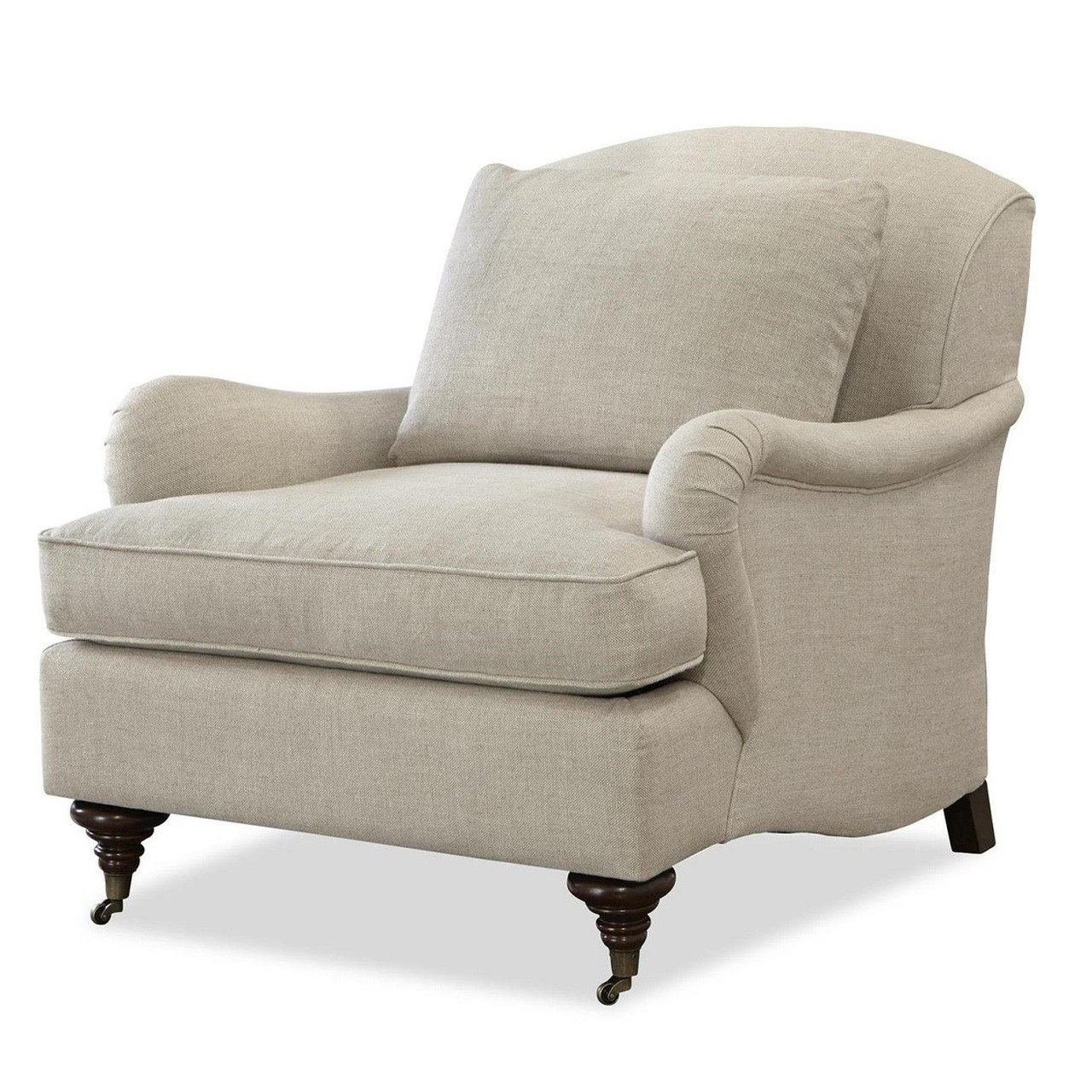 Churchill linen upholstered english rolled arm chair zin