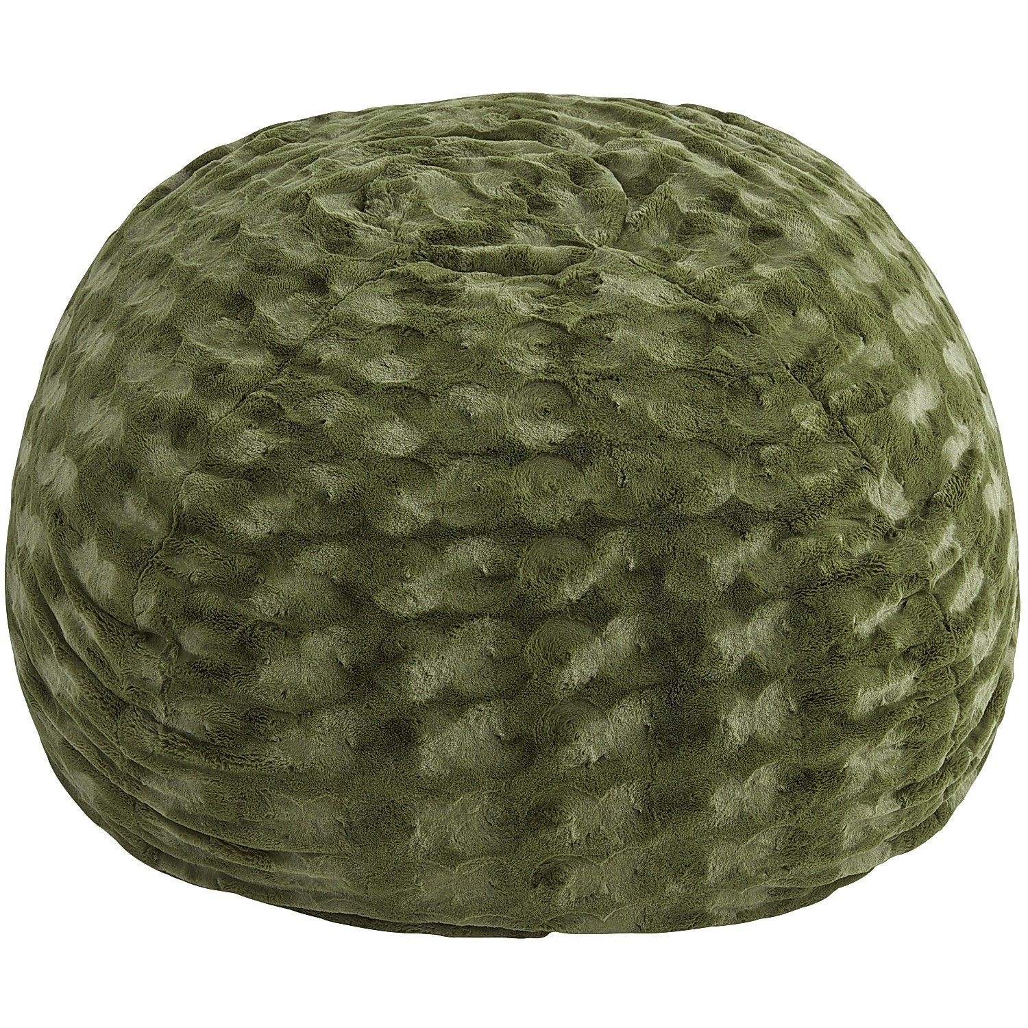 Fuzzy bean bag forest green polyester luxury bean