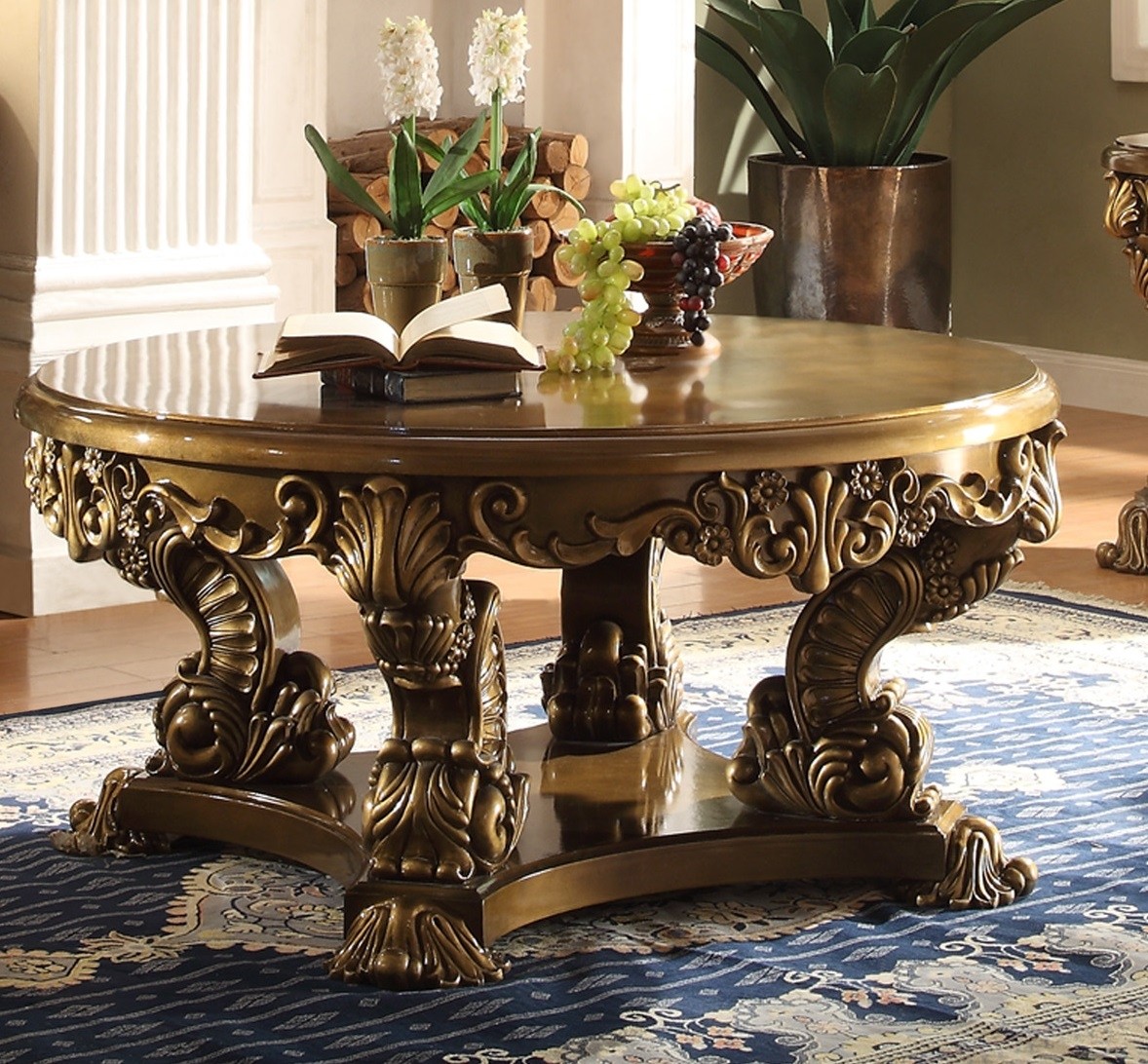 Homey design hd 8008 victorian palace round coffee table