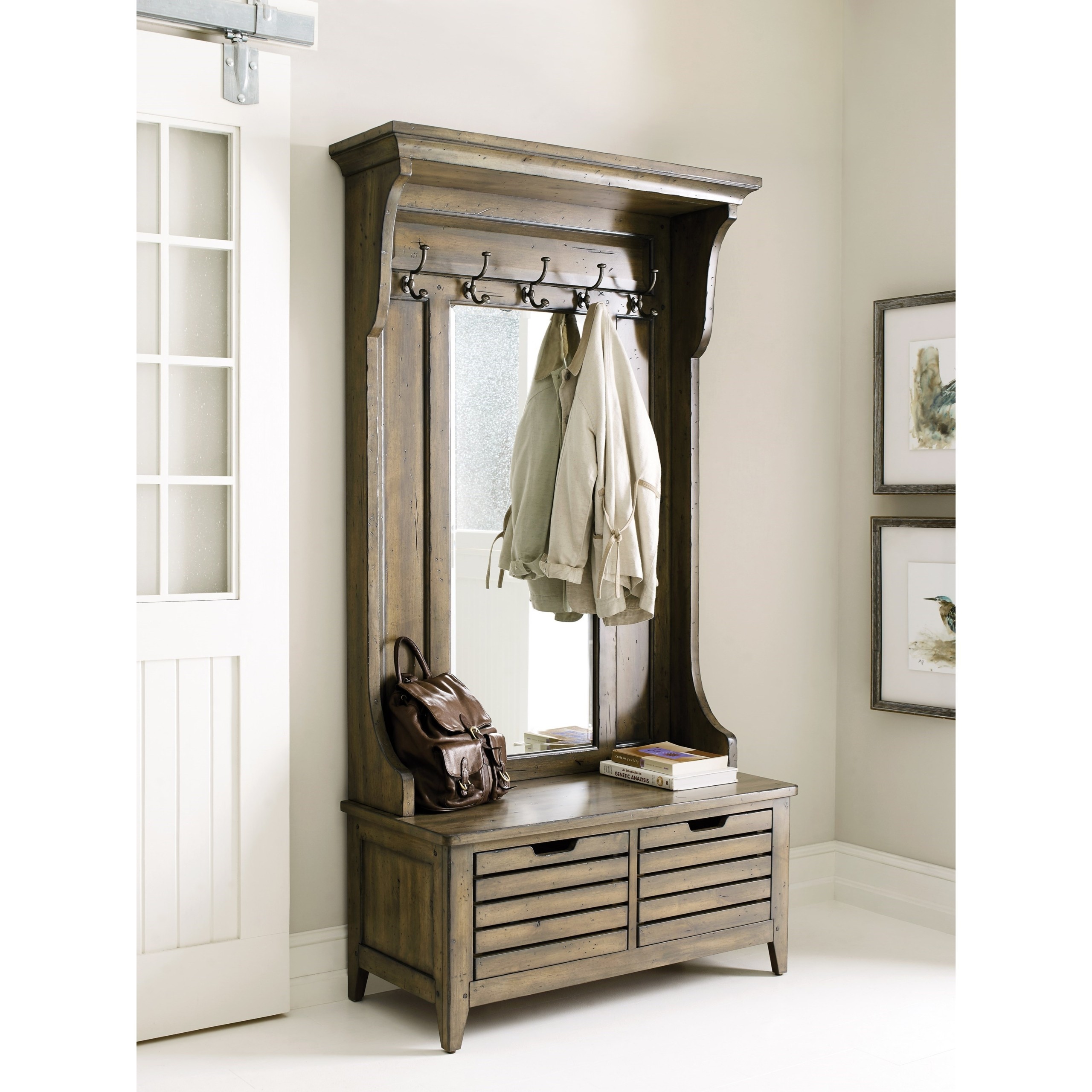 Kincaid furniture mill house warren solid wood hall tree 1