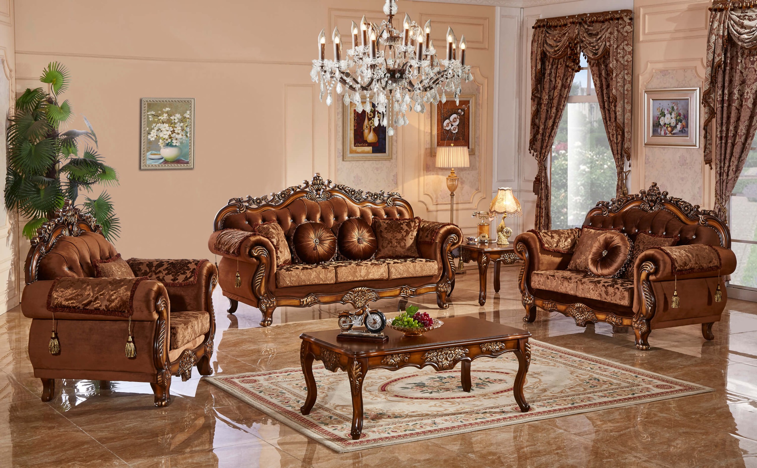 Meridian furniture living room collection fabric living