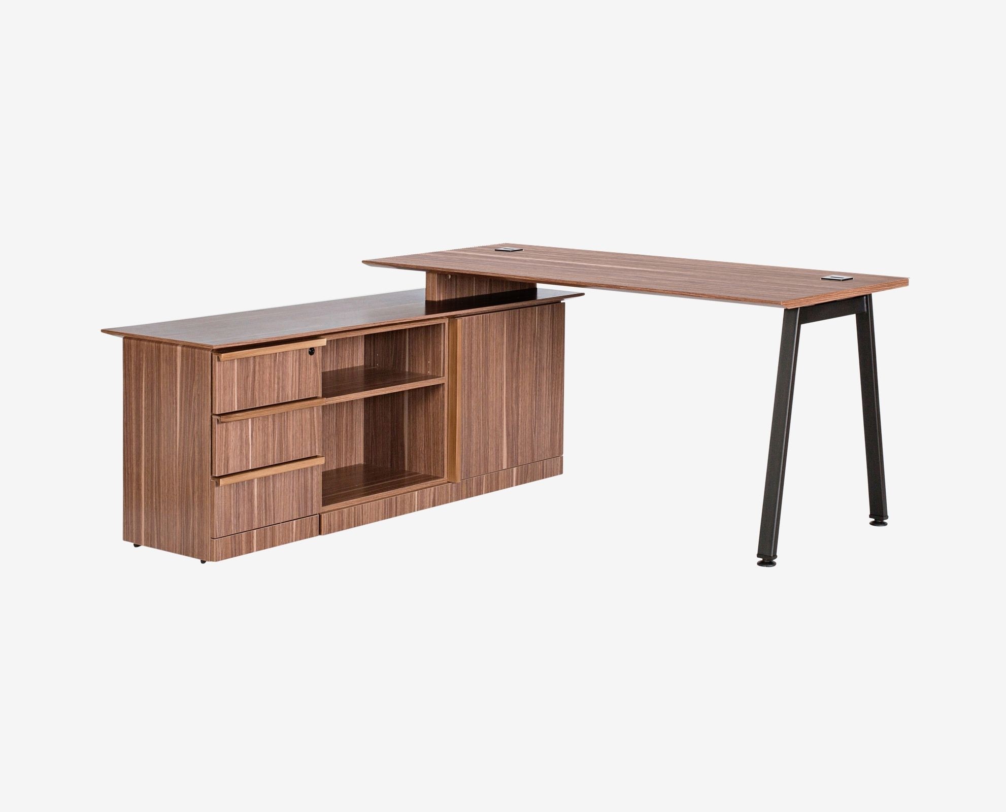 Modern scandinavian wooden l shaped office desk