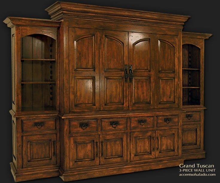 Old world entertainment cabinet grand tuscan tuscan