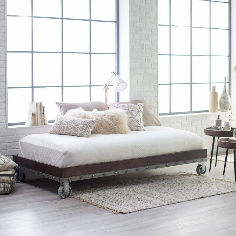Platform bed on wheels discount bedroom furniture