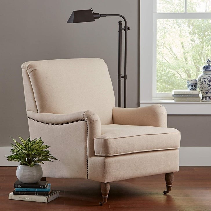 Ravenna home english rolled arm nailhead trim accent chair