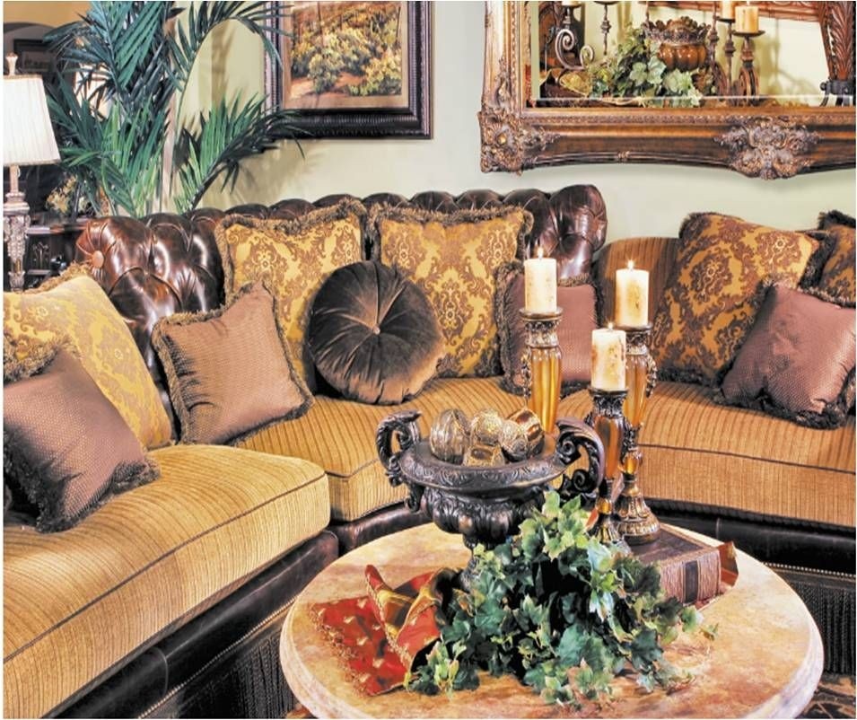 Sofa pillows with images living room furnishings old